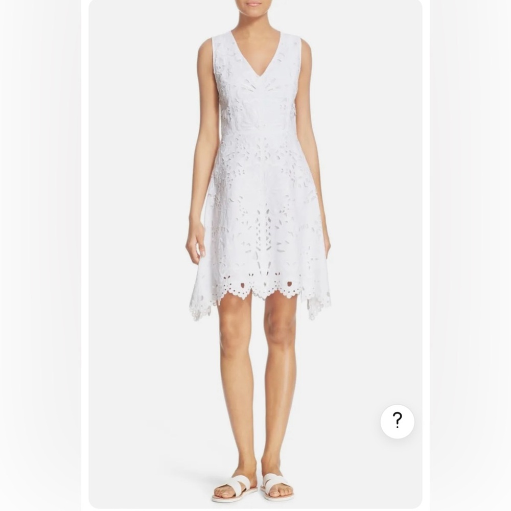 Theory white eyelet dress
